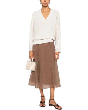 Brunello Cucinelli V-Neck Truien - Bruin