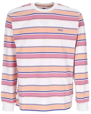 Obey Long Sleeve T-Shirts - Pink