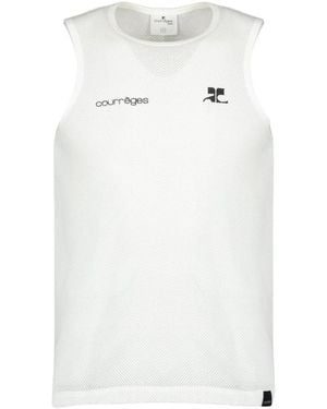Courreges Sleeveless Training Tops - Blanco