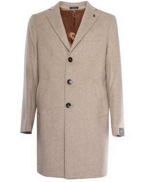 BRERAS Milano Single-Breasted Coats - Natural