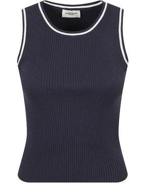 Weekend by Maxmara Tops ,Blauw ,Polyester Ribbed Knit Top