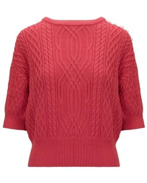 Elisabetta Franchi Ronde Hals Gebreid - Rood