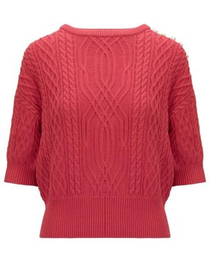 Elisabetta Franchi Rundhals-Strickware - Rot