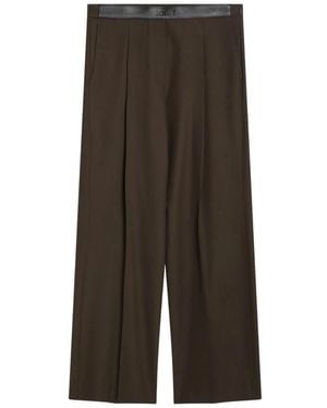 Loewe Logo-Tailleband Wollen Broek - Bruin