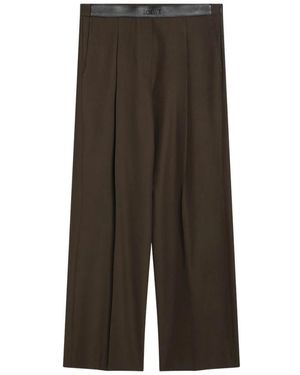 Loewe Logo-Tailleband Wollen Broek - Bruin