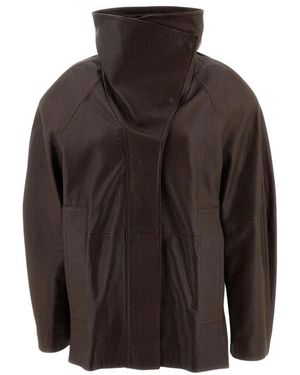 Sportmax Jassen ,Bruin ,Leer Spsalaggio Jas
