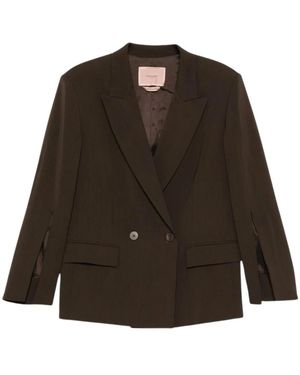 Twinset Jassen ,Bruin ,Leer 262Tp 268A Blazer