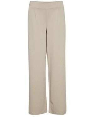 Ichi Straight Trousers - Natural