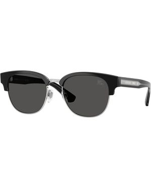 Burberry Runde Sonnenbrille - Schwarz
