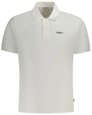 Pepe Jeans Weißes Baumwoll-Poloshirt Mit Logo - Grau
