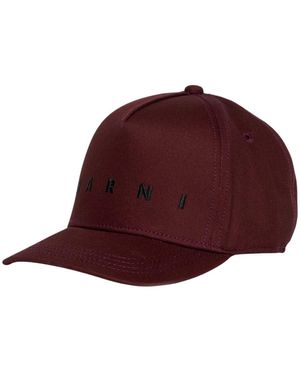 Marni Bordeaux Schirmmütze Herbst Winter - Rot