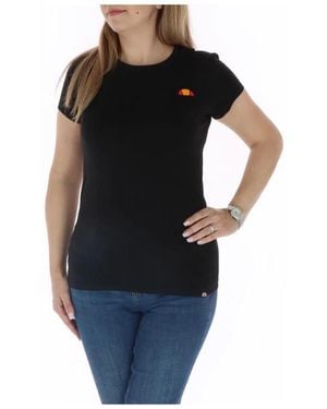 Ellesse Tops ,Zwart ,Katoen Zwart Bedrukte Crew Neck Tee