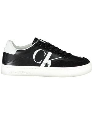 Calvin Klein Schwarze Schnürsneaker Mit Kontrastdetails