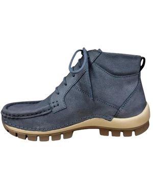 Wolky Lace-Up Boots - Blu