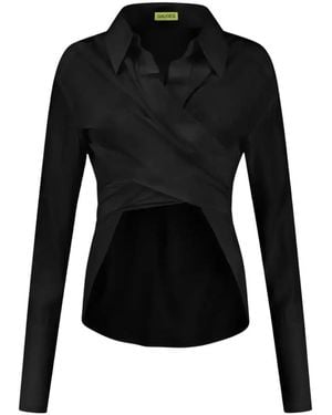 GAUGE81 Schwarze Seidenbluse Sabina Stil