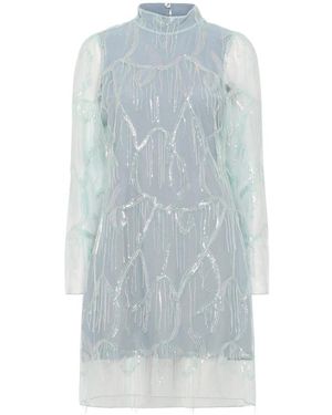 Bruuns Bazaar Mesh-Besticktes Kleid Aqua - Blau