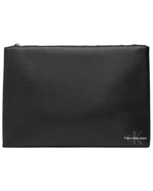 Calvin Klein Moderne Reißverschlusstasche Mit Taschen - Schwarz