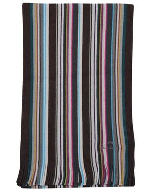 Paul Smith Accessoires ,Veelkleurig ,Wol Sciarpa College A Righe - Zwart