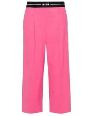 MSGM Cropped Trousers - Rosa