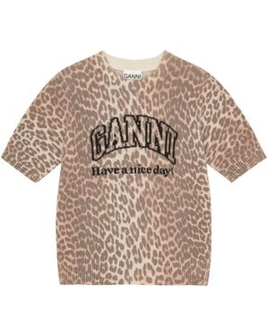 Ganni T-Shirts - Natural