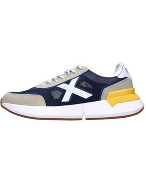 Munich Schoenen ,Veelkleurig ,Suède Suède En Stoffen Sneakers - Blauw