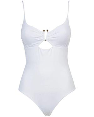Fisico Badmode ,Wit ,One-Piece Met Macramé Ringen