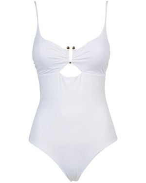 Fisico Badmode ,Wit ,One-Piece Met Macramé Ringen