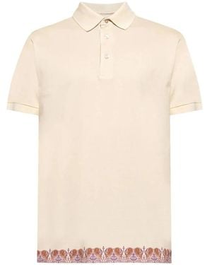 Etro Tops ,Katoen Katoenen Poloshirt Met Print - Naturel