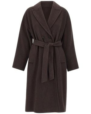 Marella Belted Coats - Negro