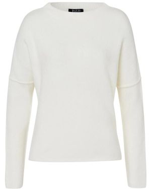 Tuzzi Essentials Weicher Strickpullover Minimalistischer Stil - Weiß