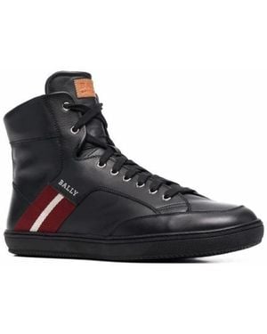 Bally High-Top Casual Ankle Boot Trainers With Sporty Stripe Detail - Blue