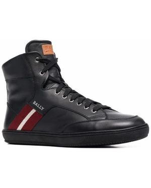 Bally High-Top Casual Ankle Boot Trainers With Sporty Stripe Detail - Blue