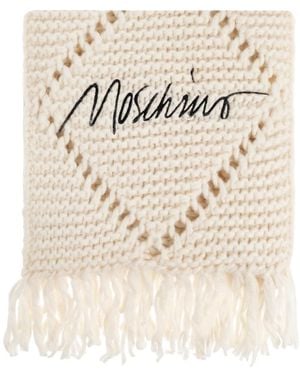Moschino Sjaal Met Logo - Naturel
