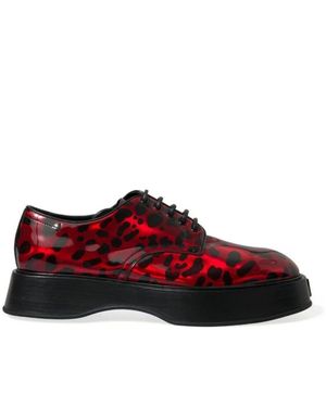 Dolce & Gabbana Rote Kalbslederformale Schuhe