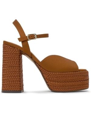 Castañer Schoenen ,Oranje ,Leer Fede Sandaal - Bruin