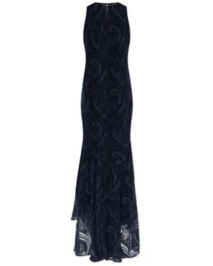 Etro Mouwloze Kanten Jurk - Blauw