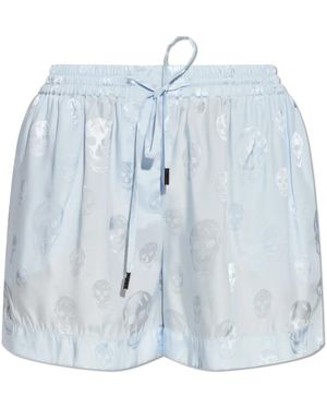 McQueen Skull Jacquard Shorts - Blau