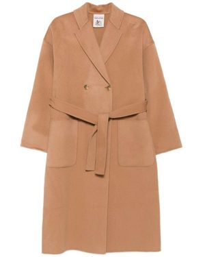 Semicouture Belted Coats - Bruin