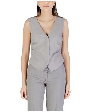 ONLY Graues Ärmelloses Gilet-Set Mit V-Ausschnitt