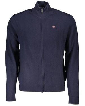 Napapijri Cardigan blu ricamato con zip