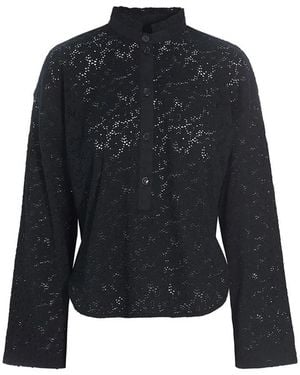 Bitte Kai Rand Schwarze Spitzenbluse Kuroi Hana Stil