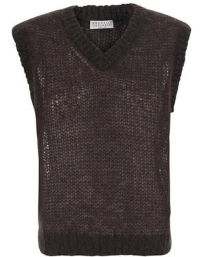 Brunello Cucinelli V-Neck Knitwear - Nero