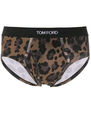 Tom Ford Ondergoed Met Dierenprint En Elastische Tailleband - Zwart