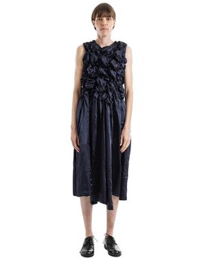 Comme des Garçons Gekräuselte Midi-Robe Mit Skulpturalem Oberteil - Blau