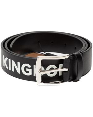Burberry Leren Riem Met Logo En Iconische Details - Zwart