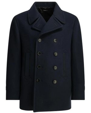 Tom Ford Double-Breasted Coats - Blue