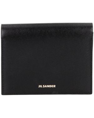 Jil Sander Accessoires ,Zwart ,Leer Bi-Fold Portemonnee