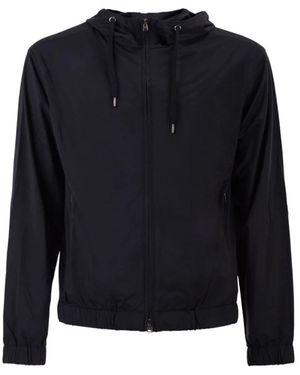 Herno Jassen ,Blauw ,Jas Met Ritssluiting En Capuchon