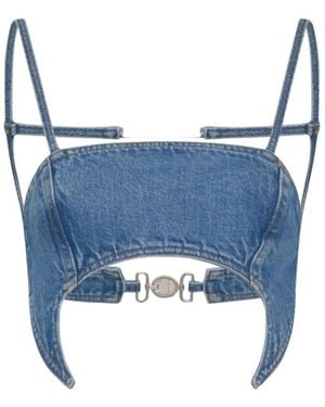 Marine Serre Sleeveless Tops - Blue