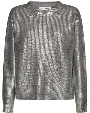 RICHMOND Runder Halsausschnitt Aus Metallischem Strickpullover - Grau